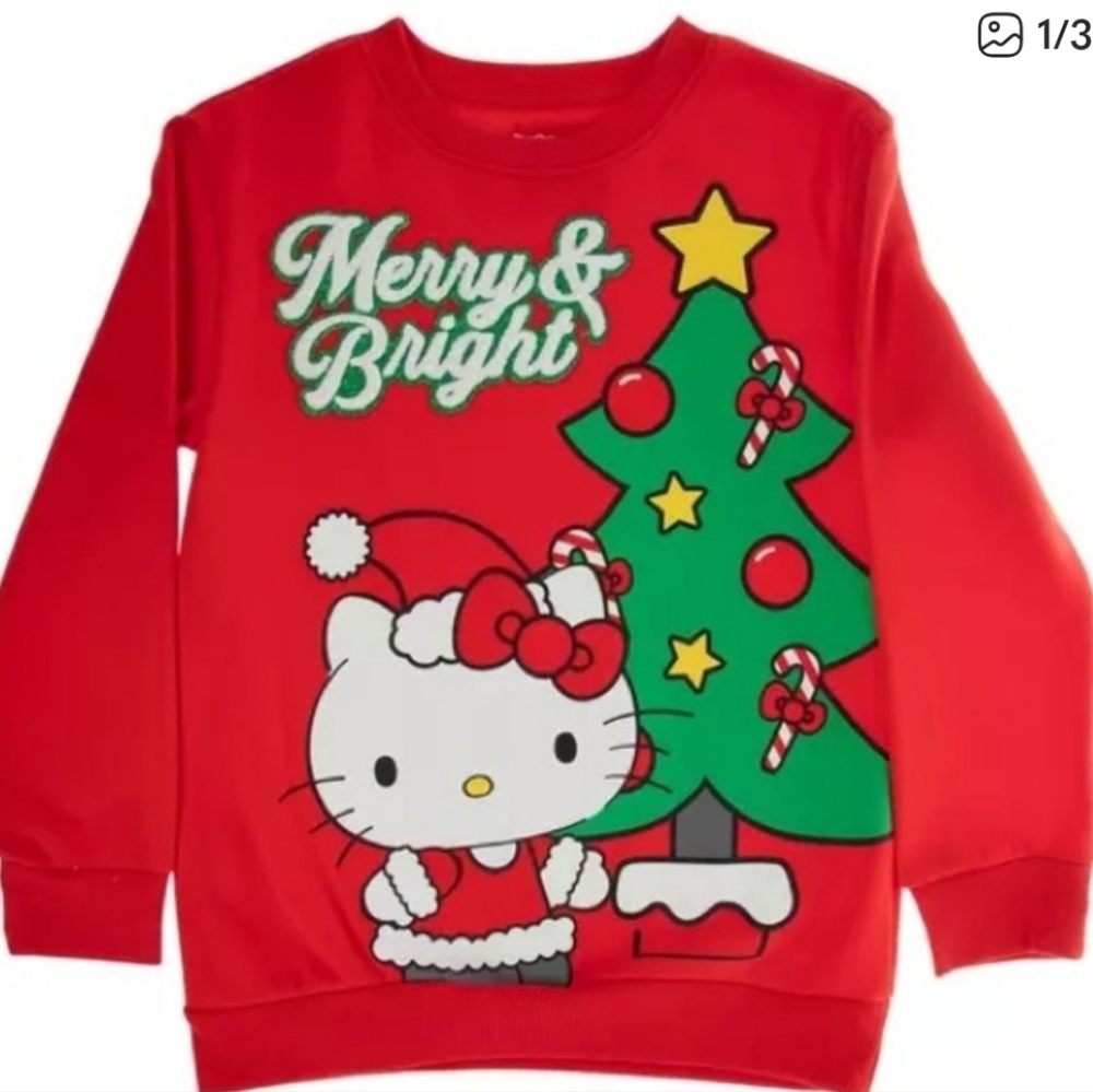 Hello Kitty Girl Merry & Bright Sweatshirt Size Small 10/12